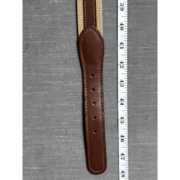 Zep Pro Belt Mens 42 Brown Cotton Canvas Leather Brass Fish Woven‎ USA - Picture 10 of 14